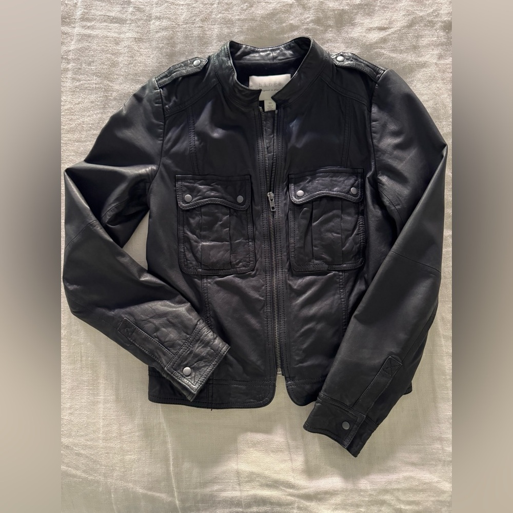 Nordstrom Hinge Black Real Leather Jacket